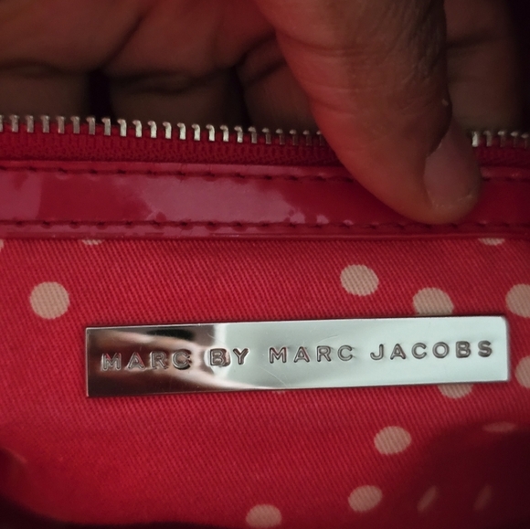 Marc Jacobs Tote Handbag Womens Enamel Pink Silver Hardware Logo Large - Picture 11 of 16